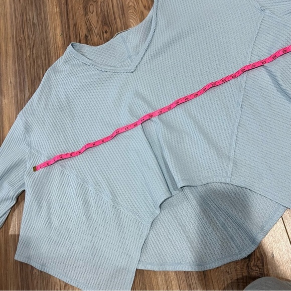 Free People Coraline Waffle Knit V-Neck Long Sleeve Thermal - Picture 8 of 10